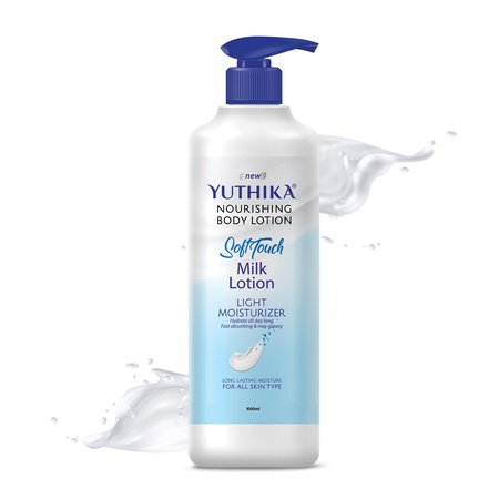 Yuthika Soft Touch Milk Body Lotion for Women & Men 1000ml, Hydrating, Fast Absorbing, Non-Greasy Lotion for Soft, Smooth Skin, All Skin Types