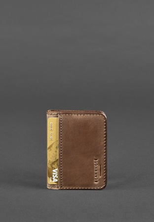 Кожаная обложка 4.0 для ID-паспорта и водительских прав темно-коричневая