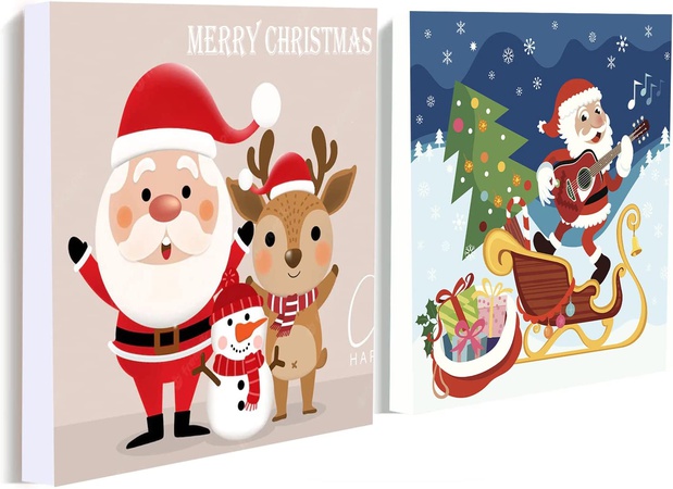 Çocuklar için Dijital Boya, Noel süsleri DIY yağlı boya Fırçalı Kit, yeni başlayanlar için akrilik boya, 20 x 20cm