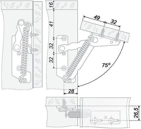Антресольная петля MK01