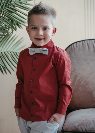 Рубашка для мальчика, цвет терракот