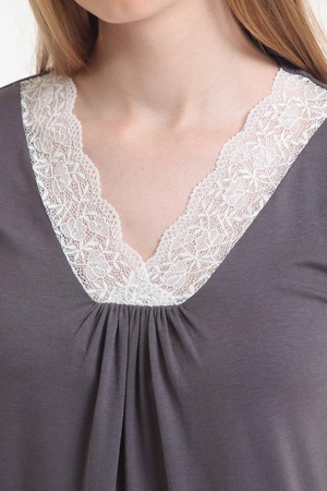 Night Dress% 48 cotton /% 48 modal /% 4 elasten women's indoor clothing