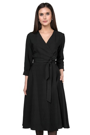 Платье на запах с юбкой полусолнце