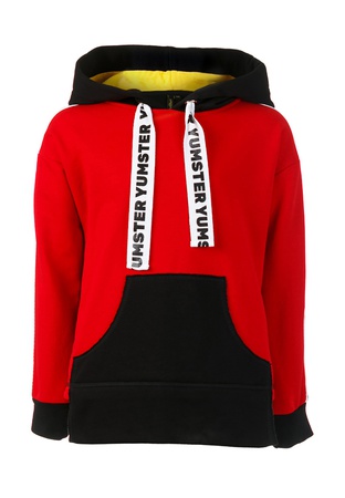Hoodie red-black with tape Yumster YC.02.07.002