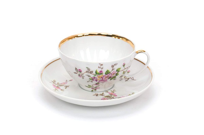 Сервиз чайный 15 предм. Белый лебедь Цветение