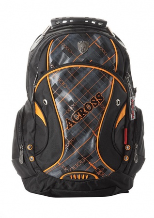 Turuncu süslemeli sırt çantası A15-42 Siyah