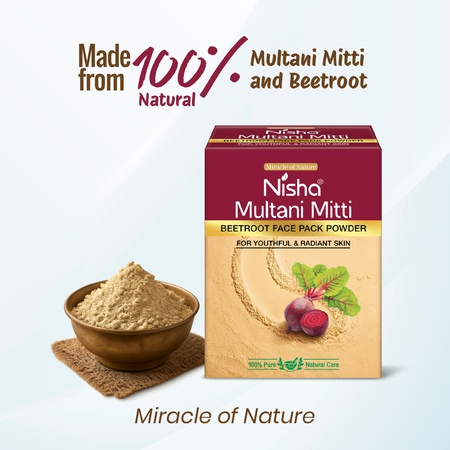 Nisha Multani Mitti for Face 100gm | Natural Oil Control, Acne & Tan Removal | Face Pack
