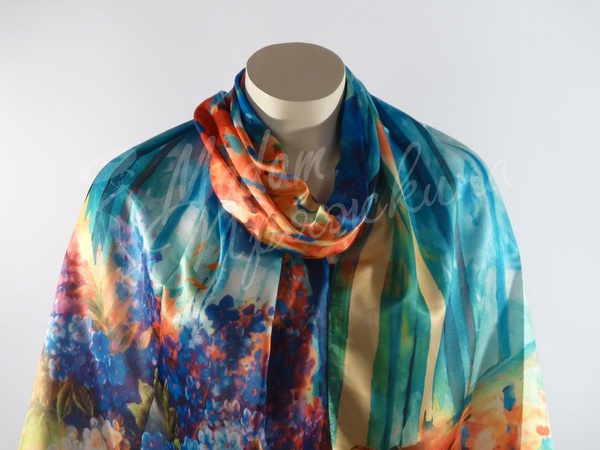 Шелковый палантин-Aquarelle-1