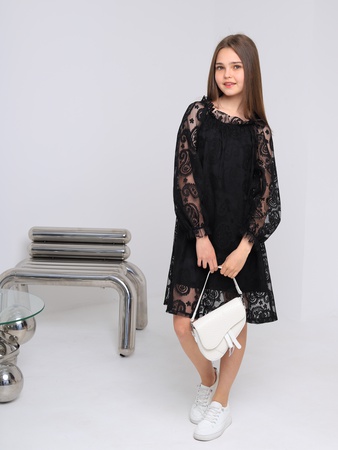 Платье крестьянка гипюровое подростковое нарядное/2420