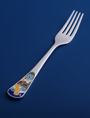 Серебряная детская вилка "Утёнок"