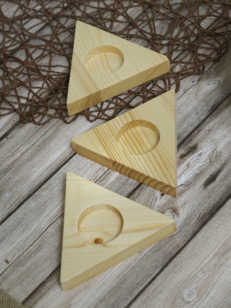 Подсвечник Треугольник, размер 100мм, в комплекте 3шт