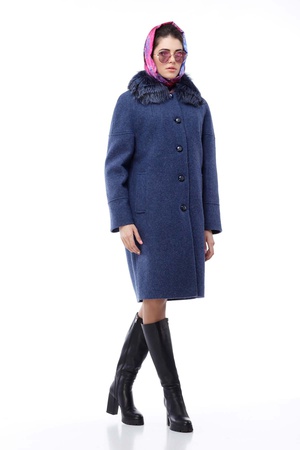 Зимнее пальто Доменика с утеплителем, шерсть Италия