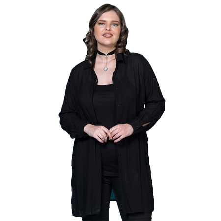 Куртка вуаль большого размера с воротником