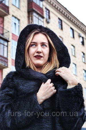 Поперечная шуба из стриженной нутрии