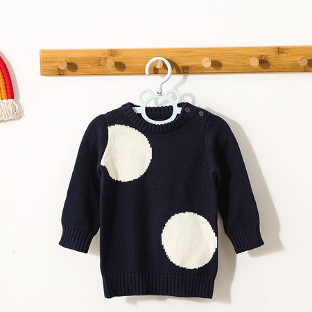 Осенне-зимний базовый детский универсальный свитер из чистого хлопка, пуловер для мальчиков и девочек, простая вязаная рубашка для спорта и отдыха