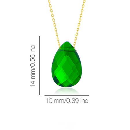 Even & Pétra 14 Ayar Altın Yeşil Damla Taş Kolye
