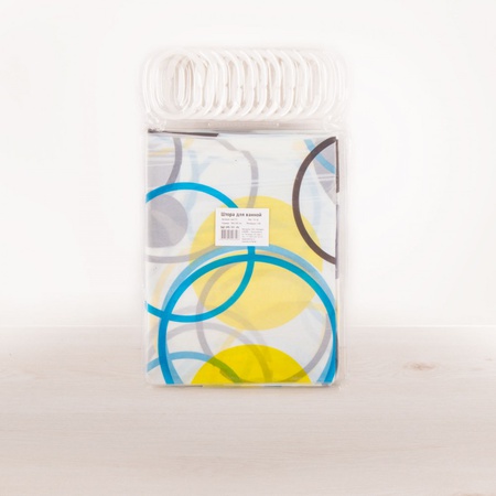 Штора для ванной "Двойные круги" 180*180 см, EVA 1