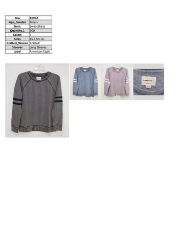 sweatshirts with short and long sleeves