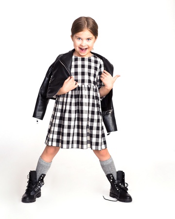 Ekose elbise &quot;Siyah Beyaz&quot;