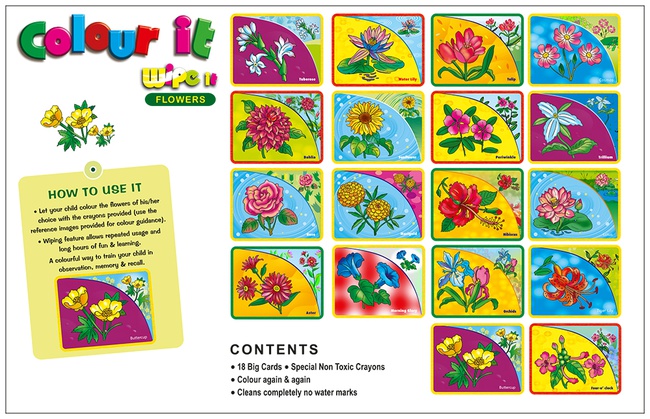 Цветы-Многоразовая раскраска