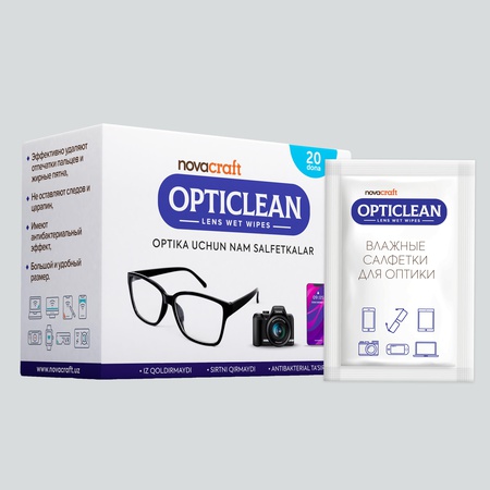 OPTICLEAN - влажные салфетки для оптики и экранов гаджетов (20pcs)