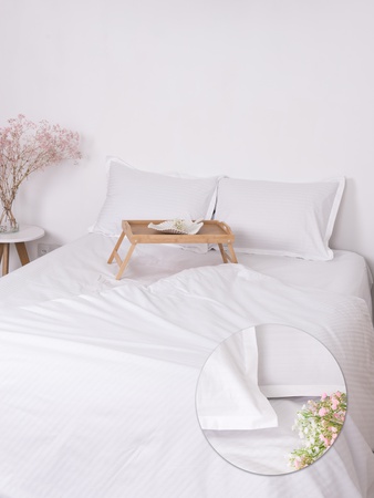 Постельное белье комплект, односпальный и двуспальный набор, СТРАЙП САТИН (100% Хлопок)