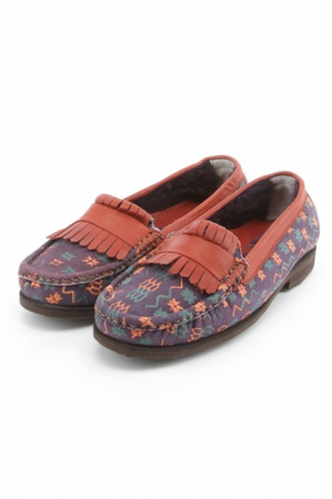 Фиолетовые меховые мокасины fm173