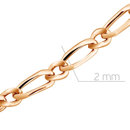 ЦЕПЬ ИЗ КРАСНОГО ЗОЛОТА, ПЛЕТЕНИЕ ПАНЦИРНОЕ