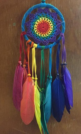 Dream Catcher Rainbow Crocheted