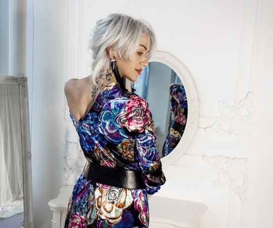 Платье из бархата, модель 6-2018