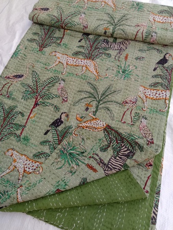 Hint battaniyesi el yapımı kenarlı safari baskılı orman battaniyesi kenarlı büyük boy yatak örtüsü ekoseli kenarlı battaniye el yapımı kenarlı