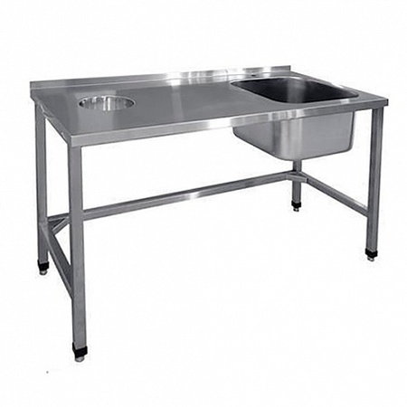 Стол предмоечный и сбора отходов СПСО-7-5-1500х700