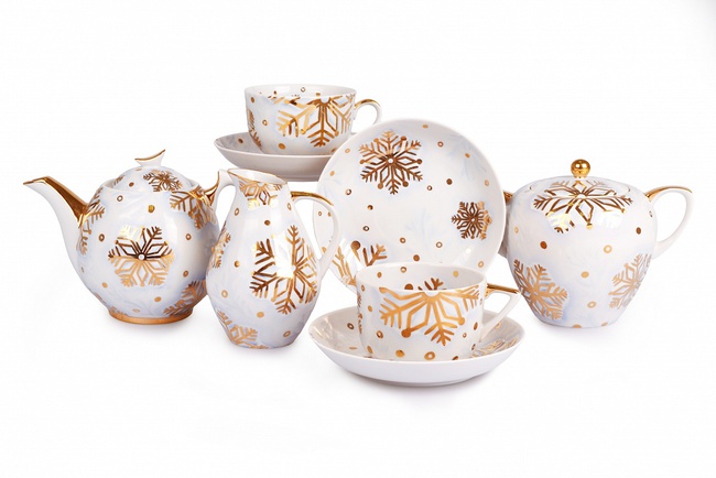 Набор чайный 11 пред "Снежинка" авт Коришева