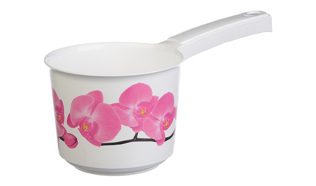 Ковш 1л ДЕКО орхидея *15 (М-Пластика) шт