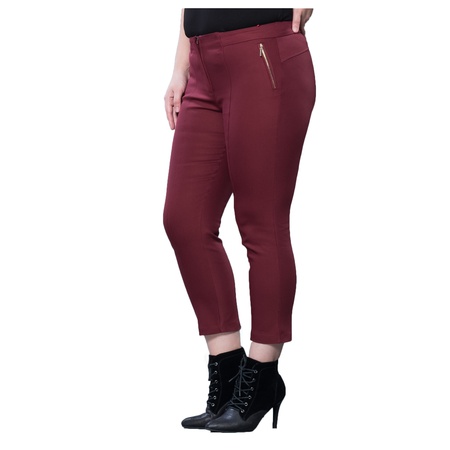 Büyük Beden Yüksek Bel önü dikişli pantolon