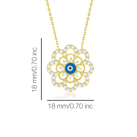 Even & Pétra 14 Ayar Altın Taşlı Çiçek Nazar Kolye