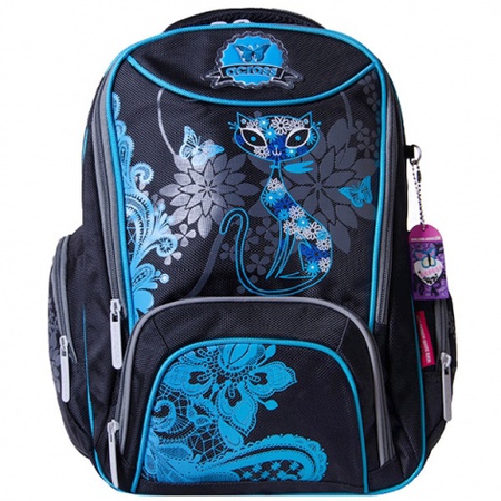 Рюкзак KB1522 Цвет: черный с синей отделкой