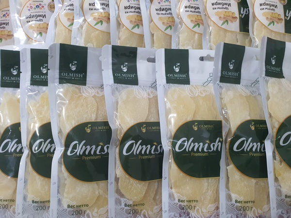 %3 şekerli kurutulmuş zencefil. OLMISH fabrikalarından kurutulmuş meyveler