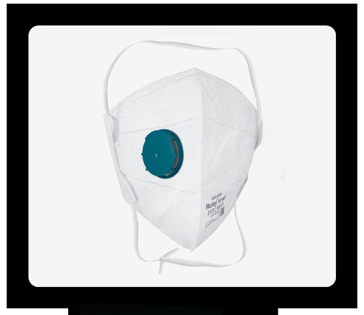 Полумаска фильтрующая респиратор Rutex® FFP2 NR D вертикальная с клапаном выдоха, 10 шт