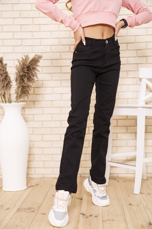 ЖЕНСКИЕ ПРЯМЫЕ ДЖИНСЫ ЧЕРНОГО ЦВЕТА