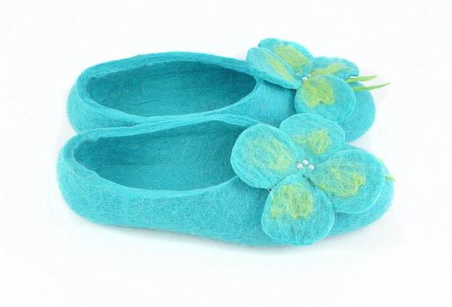 Keçe terlik &quot;Çiçek&quot;