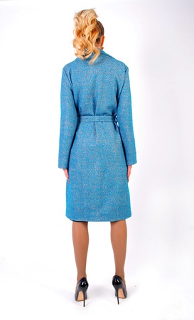 Пальто бирюзовое