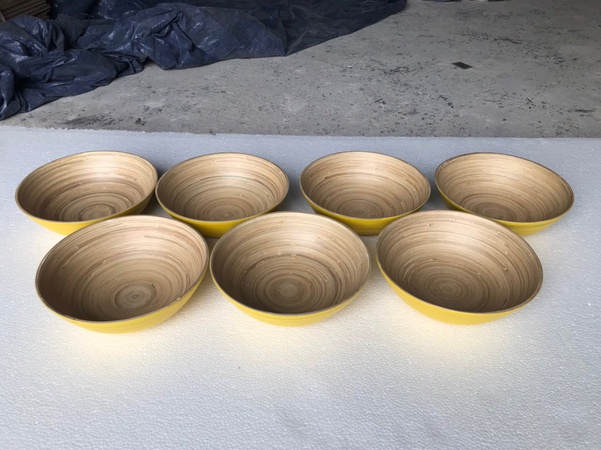 Бамбуковая миска, салатница, кухонная миска ручной работы