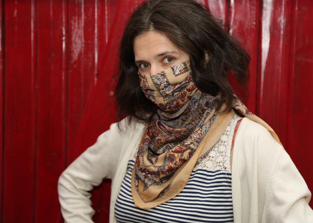 3 pairs of handmade scarves-masks