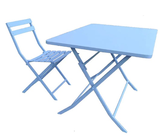 Folding Outdoor Iron Table 3Pcs Dining Restaurant Table And Chair
