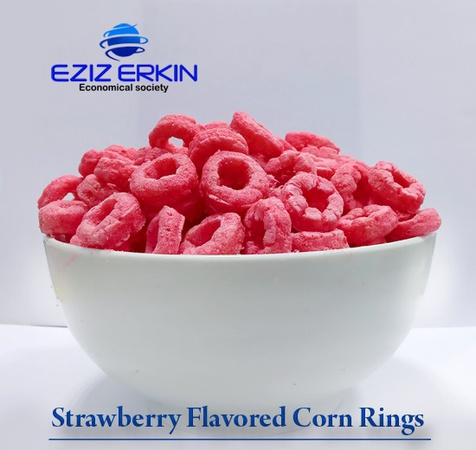Corn rings with orange, strawberry, apple, vanilla flavor