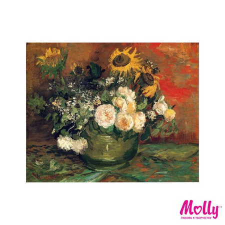 Картина по номерам Ван Гог. Натюрморт с розами и п