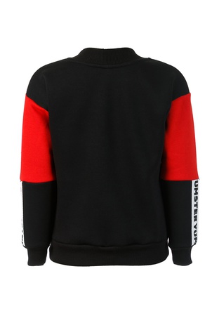 Свитшот черно-красный с тесьмой на рукаве Yumster YC.02.09.006