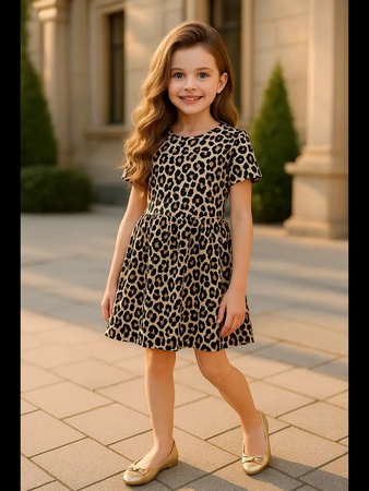 Летнее платье для девочки с коротким рукавом