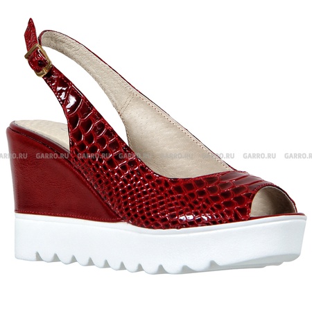 Sandalet 6275 kırmızı, hakiki deri